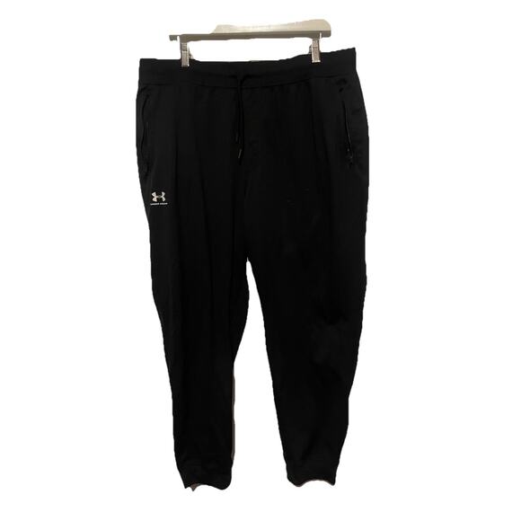 Under Armour Sweat Pants Tapered Black Athletic W/Pockets Mens XXL - Picture 1 of 7